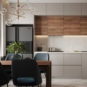 Space Saving Baron L Shaped Modular Kitchen Design in Bhilai